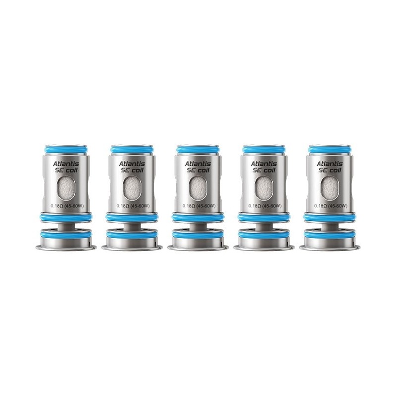 Testine di Ricambio Atlantis SE Coil 0,18ohm - 5 Pezzi - Aspire - Resistenze di Ricambio - SvapoMagic