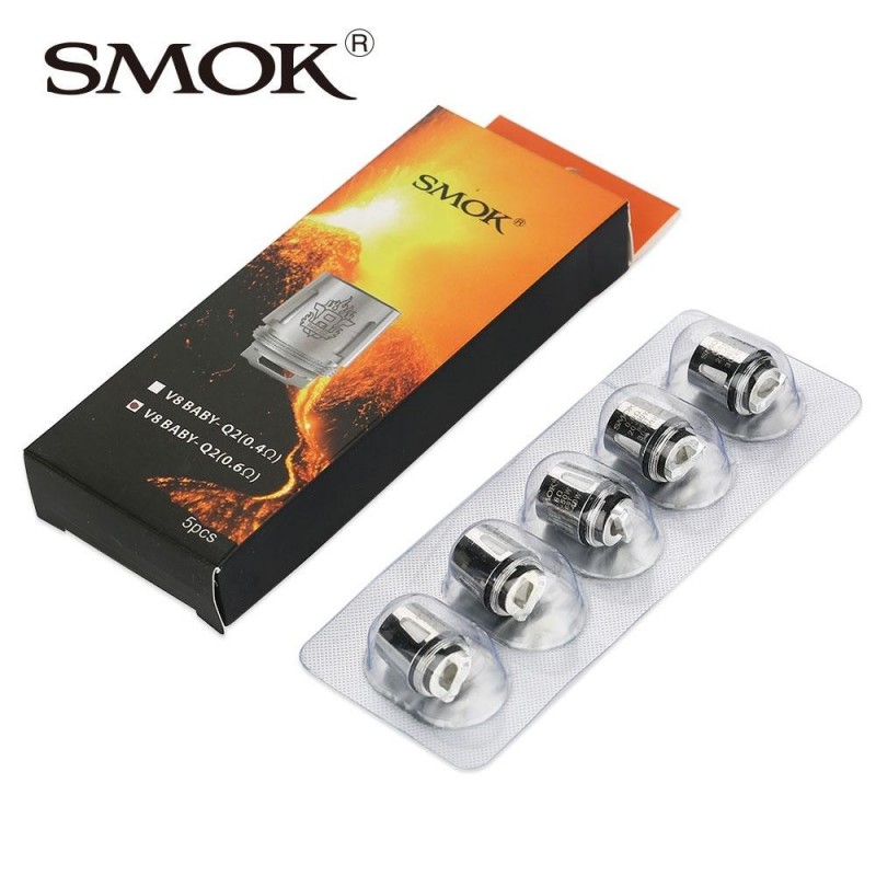 Testine Coil di ricambio TFV8 BABY Q2 0,4 ohm Confezione da 5 pezzi - SMOK - A Testine - SvapoMagic