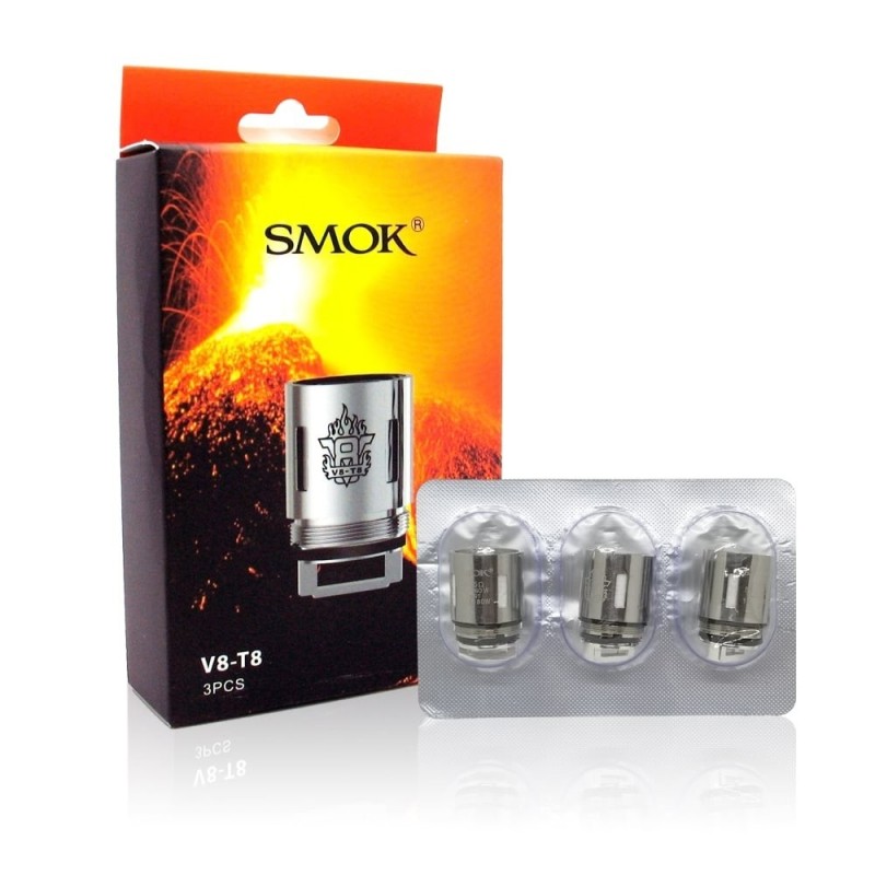 Testine Coil di Ricambio TFV8 V8-T8 Octuple Coil 0,15 Ohm Confezione da 3 pezzi - Smok - A Testine - SvapoMagic